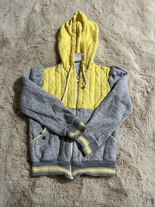 Vintage 90s Bull Frog Sweater Boys Size 6 Full Zip Hooded Gray Made In USA - Picture 1 of 4
