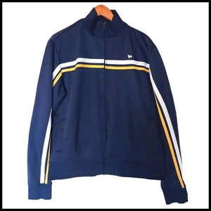 Chaqueta deportiva Aeropostale para hombre L azul amarillo blanco a rayas - Imagen 1 de 11