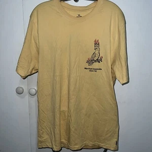Rip Curl Surf T Shirt Mens Sz L Ya Flamin Galah Mustard Yellow Colour Ripcurl - Picture 1 of 7