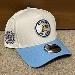Oakland Athletics New Era 9FORTY A-Frame Cream/Blue Adjustable Snapback A’s Hat - Picture 1 of 8