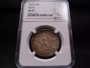 1935-S MS67 Texas Silver Commemorative NGC Certified Gem - Toned/Color - Picture 1 of 8