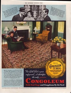 1936 CONGOLEUM GOLD This Gold Seal is your safeguard.. SATISFACTION GUARANTEED - Picture 1 of 1