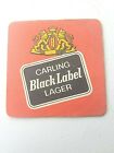 Vintage  Carling Black Label Lager   Cat No'66  Beermat / Coaster