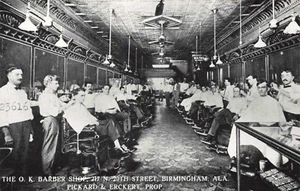 Postcard The OK Barber Shop Birmingham Alabama AL Curt Teich Reprint - Picture 1 of 2