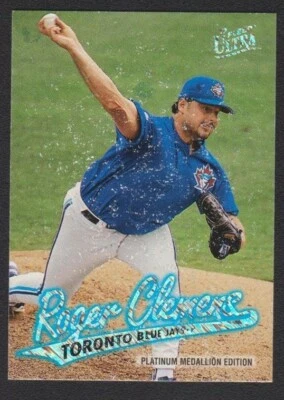 1997 FLEER ULTRA PLATINUM MEDALLION #377 ROGER CLEMENS BLUE JAYS RARE VG-EX COND - Image 1 of 2
