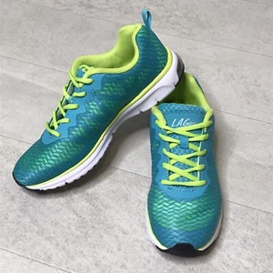 LA Gear Womens Shoes Sz 6 Running Green Yellow Ultra Foam Vanessa Lightweight - Picture 1 of 9