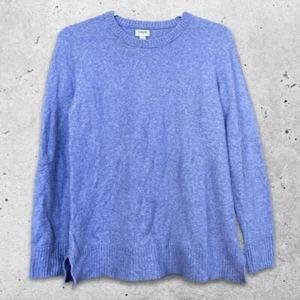 J.Crew Cozy Sweater Crewneck Soft Wool Fabric Lightweight Split Hem Purple W S - Picture 1 of 8