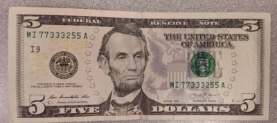 5 dollar bill - Image 1 of 2