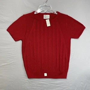 NOS NEW Vintage Short Sleeve Cable Knit Sweater BJ by Billie Jo - NWT made USA - Picture 1 of 9