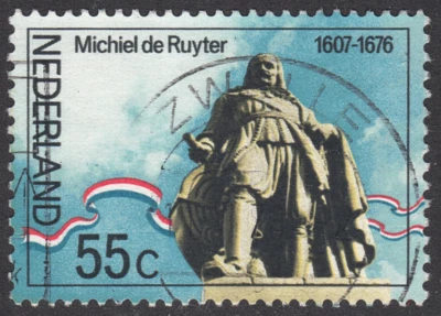 1976 Netherlands SC# 555 - De Ruyter Statue, Flushing - Used - Image 1 of 2