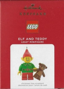 Hallmark Keepsake 2021 LEGO Elf And Teddy Christmas Tree Ornament New in Box - Picture 1 of 2