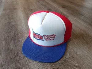 COLLECTIBLE BLUE NATIONAL ELECTRIC SUPPLY ADJUSTABLE TRUCKER BASEBALL CAP - Picture 1 of 2