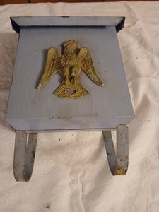 Vintage Black Mailbox Silver Eagle Paper Holder Lockable 7.5" x 14" x 3.5" - Picture 1 of 4