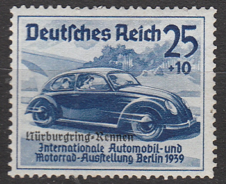 Stamp Germany Mi 697 Sc B143 Auto Exposition Berlin Benz 1939 WW2 Overprint MH - Image 1 of 1