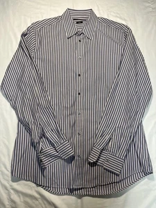 Camisa de vestir Gucci para hombre 17,5 calce clásico manga larga hecha en Italia a rayas - Imagen 1 de 10