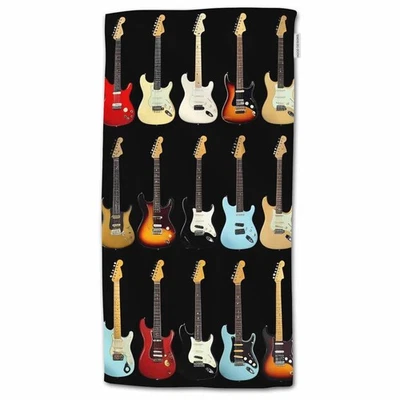 Toalla de mano para guitarra instrumento musical abstracto, toalla de baño suave 100 % algodón para... Foto 1 de 3