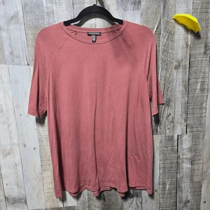 Top tunica oversize Eileen Fisher in jersey di corallo - Foto 1 di 4