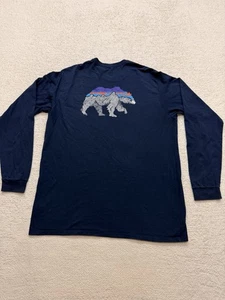 PATAGONIA Mens Regular Fit Bear Logo Crew Neck T-Shirt XL Blue - Picture 1 of 11