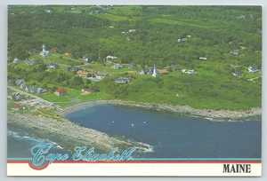 Postkarte Cape Elizabeth Maine Luftbild Panoramablick zeigt beide Leuchttürme - Bild 1 von 3