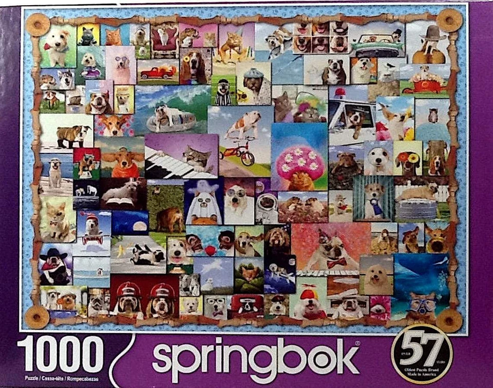 Animal Quackers Dogs Collage Michael Quackenbush 1000 pc 24" X 30" Puzzle - Image 1 of 1