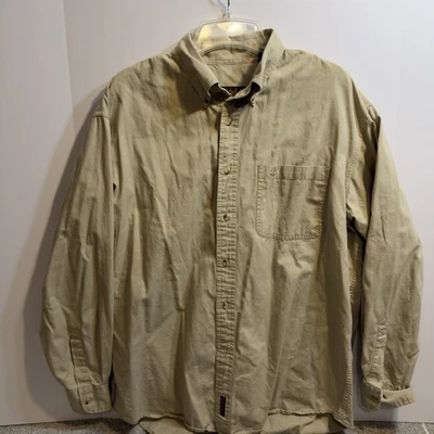 Vintage Timberland Weatherman Long Sleeve Button Up Shirt Beige Men’s Large L - Image 1 of 4