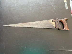 Rare Vintage The Simonds Steel Co. Metal Works Hand Saw 29" Engraved Handle - Bild 1 von 7