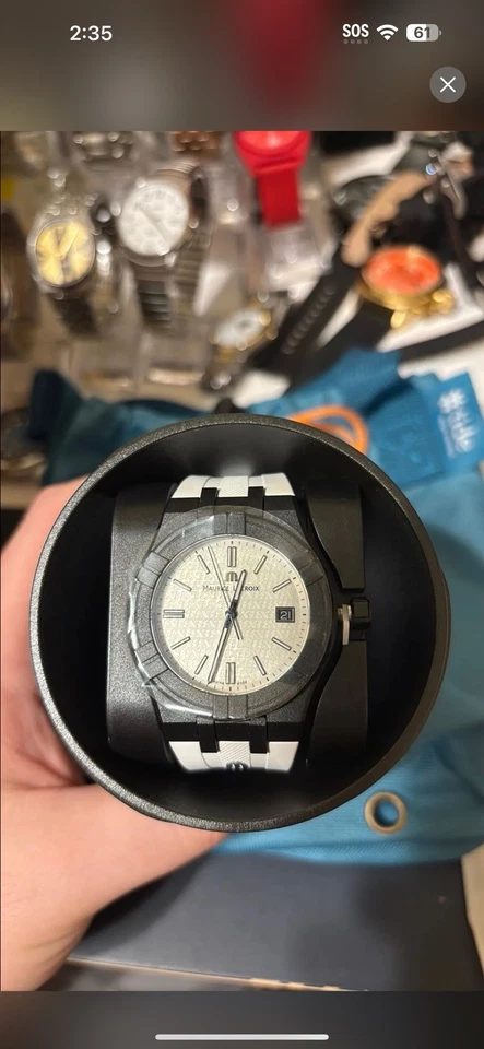 Reloj de cuarzo suizo Maurice Lacroix para hombre Aikon #Tide 40 mm esfera blanca Foto 1 de 1