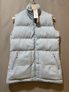 NWT Vineyard Vines Women Oversized Corduroy Zip Puffer Vest SZ XS Seabrook Blue - Picture 1 of 21
