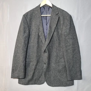 M&S Tweed Moon Jacket Mens M Charcoal Wool Regular Fit - Picture 1 of 10