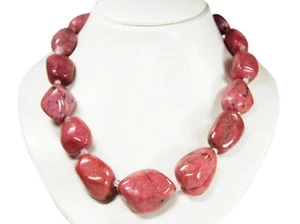 Wunderschöne Kette aus dem Edelstein Rhodonite sehr große Nuggets - Bild 1 von 3