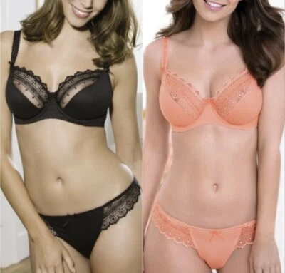 BRAVISSIMO Bordado Encaje Sujetador Con Cableado Calzoncillos Tangas Cortas Set Lencería RE22 Foto 1 de 3