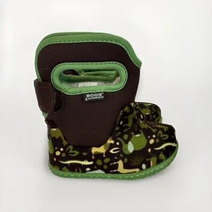 Bogs Baby Size 5 Boots Zoo Animals Infants Brown & Green Neoprene Waterproof - Picture 1 of 7