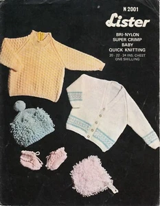 Baby Knitting Pattern copy vintage jackets cardigans bonnet hat bonnet 8 ply - Picture 1 of 2