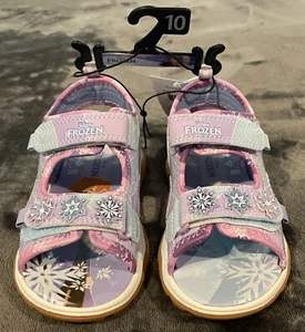 Disney Frozen Elsa/Anna/Olaf Sandals Shoes, Purple/Blue, Toddler Girl 10 NWT NEW - Picture 1 of 16
