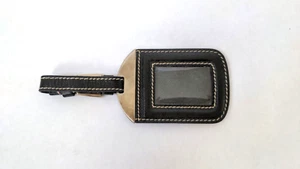 Prada Black Leather Luggage ID Identity Tag Metal Buckle for Bag or Purse - Picture 1 of 7