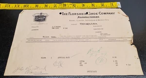 1927 The Florsheim Shoe Company paid invoice-Chicago Illinois-Logo - Picture 1 of 4