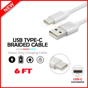 USB Type-C 6FT Braided Cable Cord for Nokia 2 V Tella/8 V 5G UW/C2 Tava/C5 Endi - Picture 1 of 6