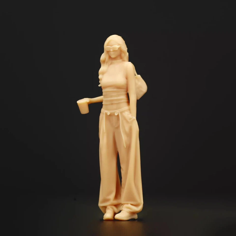 1/64 1/43 Miniature Coffee Beauty Girl Scene Props Figures For Cars Vehicle Doll - Image 1 of 1