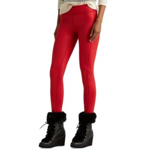 Lauren Ralph Lauren Coated Jersey Leggings Lipstick Red M - Picture 1 of 1
