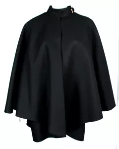 GUCCI Black Wool Woven Buckle Collar Detail Classic Cape 44 - Picture 1 of 9