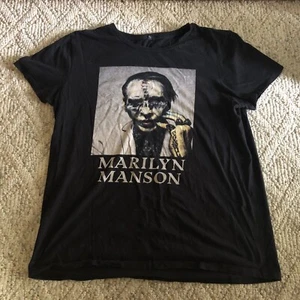 Marilyn Manson Rock T-Shirt Black Size Youth Large Bay Island Large Graphics - Picture 1 of 12