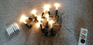 10er Weihnachtsbaum Lichterkette Beleuchtung An/Aus Stecker 7 Ersatzbirnen *TOP* - Bild 1 von 10