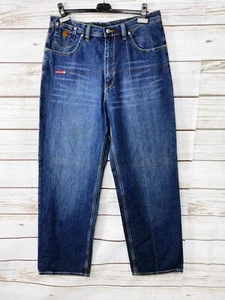 Rocawear Mens Denim Jeans Sz 34 Blue High-Rise Embroidered 5 Pockets 100% Cotton - Picture 1 of 12