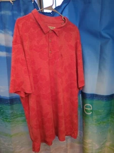 Tommy Bahama Shirt Mens 3XL Red Floral Short Sleeve Polo Beach B45 - Picture 1 of 7