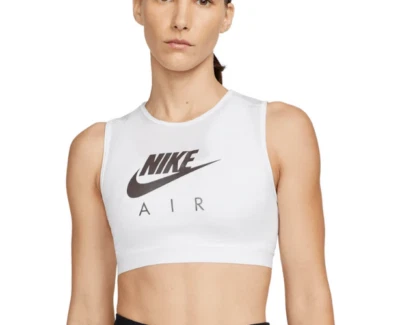 NEW! NIKE Women's [L] AIR High-Neck Sports/Yoga/Pickleball Bra-White DM0643-100 - Image 1 of 2