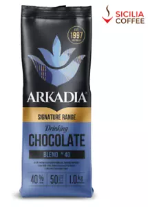 1kg Arkadia Drinking Hot Chocolate 40% Cocoa - * GLUTEN FREE * Sicilia Coffee - Picture 1 of 2