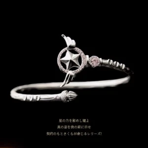Cardcaptor Sakura Plating Pink Diamond Silvery Bracelet Accessories w/Star Gift - Picture 1 of 9