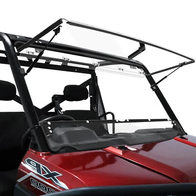 2-IN-1 Front Flip Windshield PC for Polaris Ranger XP 1000/ 1000 Crew 2014-2025 - Image 1 of 4