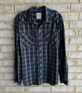 Authentic Fossil 54 Blue Plaid Button Up Long Sleeve Shirt Men's Size XL. - Picture 1 of 7