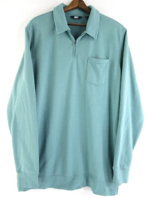 Lands End Sweatshirt Men's XLT Tall Seafoam Aqua 1/4 Zip Pullover Jacket Sweater - Image 1 of 4
